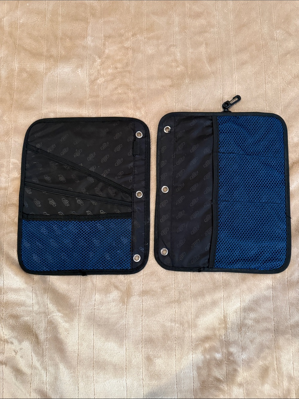 Two BRAND NEW Men's Black and Blue Travel or School Organizer Pouches